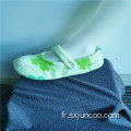 Plantes Imprimées Bande Velcro Intérieur Pantoufles Pour Enfants Chaussettes